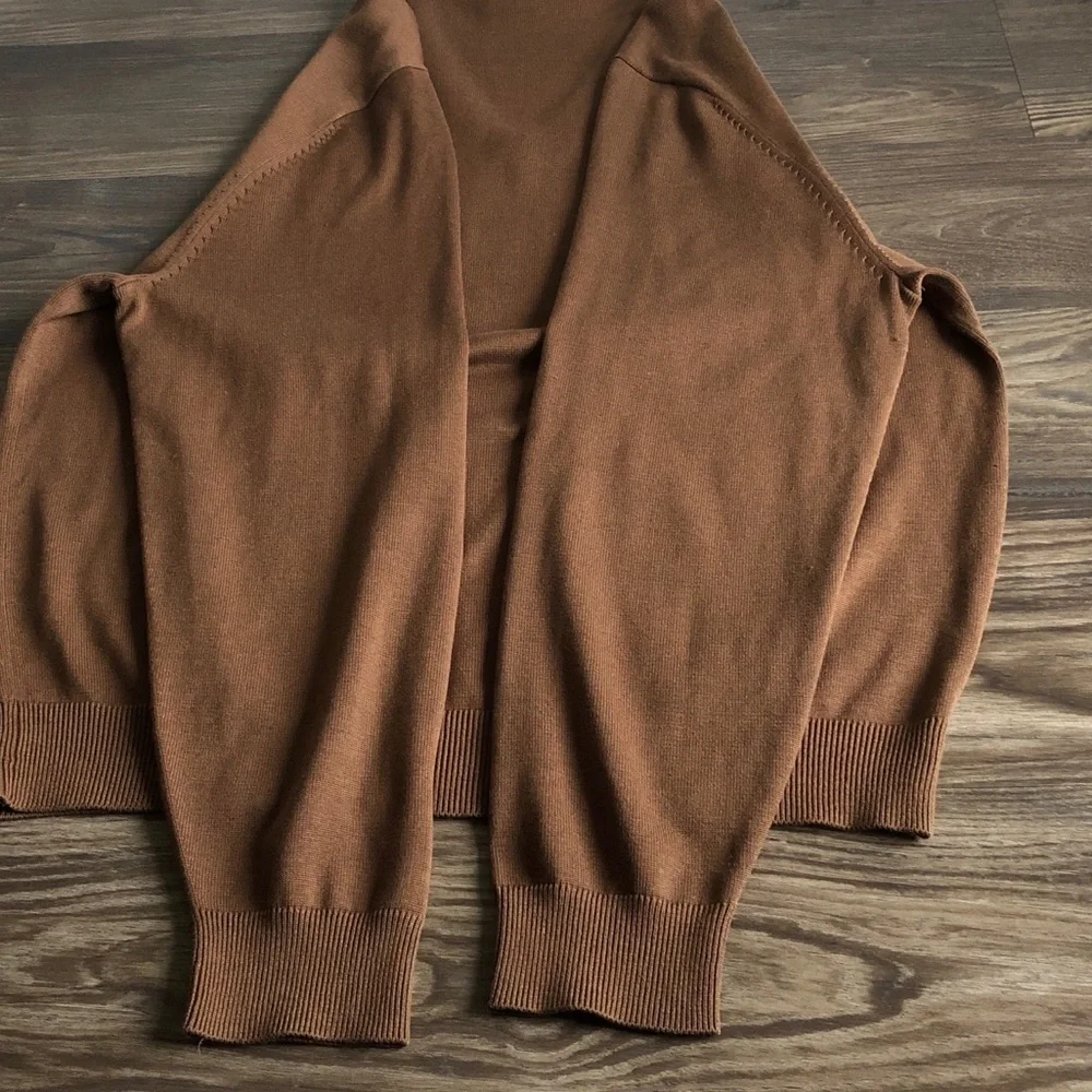 Brooks Brothers Mens V Neck Cotton Silk Sweater Large